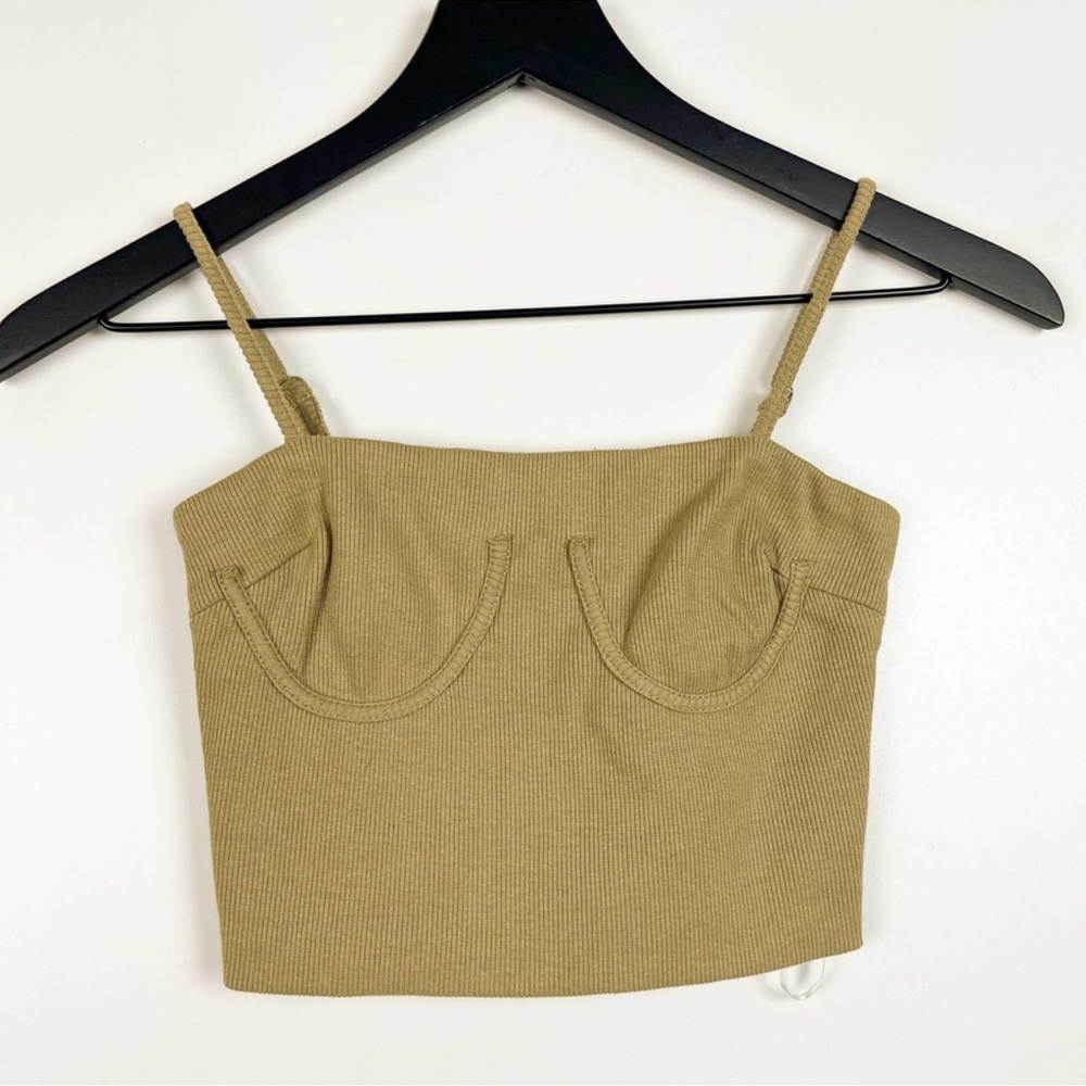 NWT Petal And Pup Size 4 US Umblo Top Tank Top Ribbed Green Brown